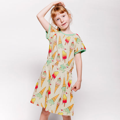 [Smafolk] Short-sleeved dress with ice cream