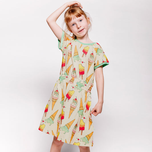 [Smafolk] Short-sleeved dress with ice cream