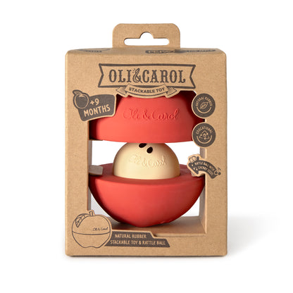 [Oli&Carol]Apple Stackable Toy & Rattle Ball