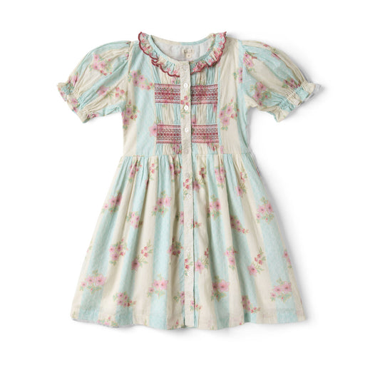 [Lali Kids] Ivy Dress - Minty Stripe Print