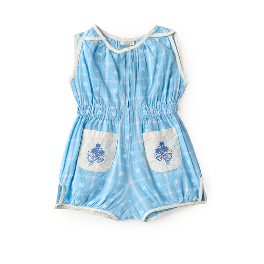 [Lali Kids] Sun suit - Vintage Blue Plaid
