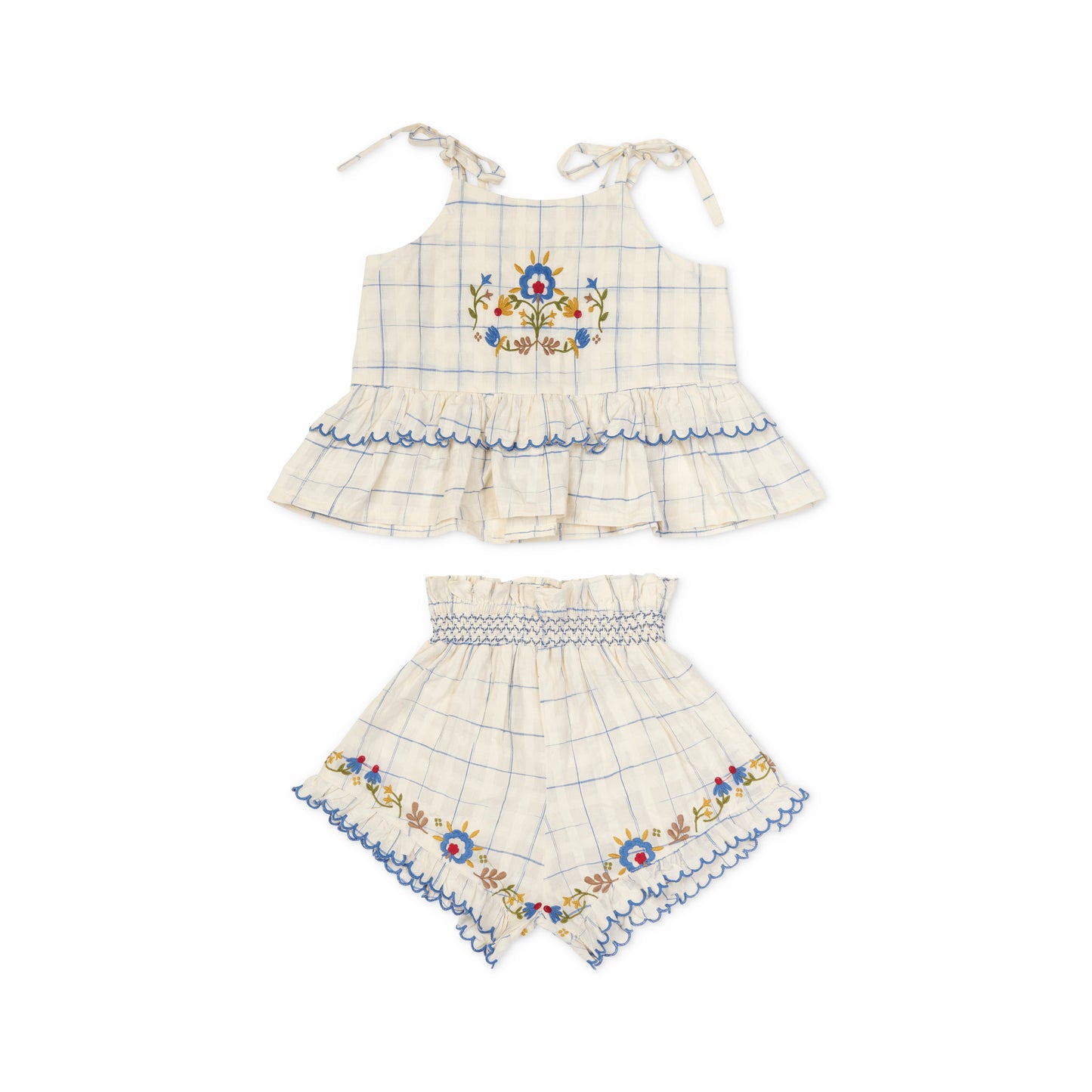 [Lali Kids] Summer Blossom Set in Space Dye Checks