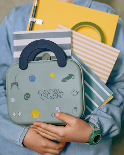[Liewood]Elara Foldable Lunchbox - Play/Dusty Peppermint