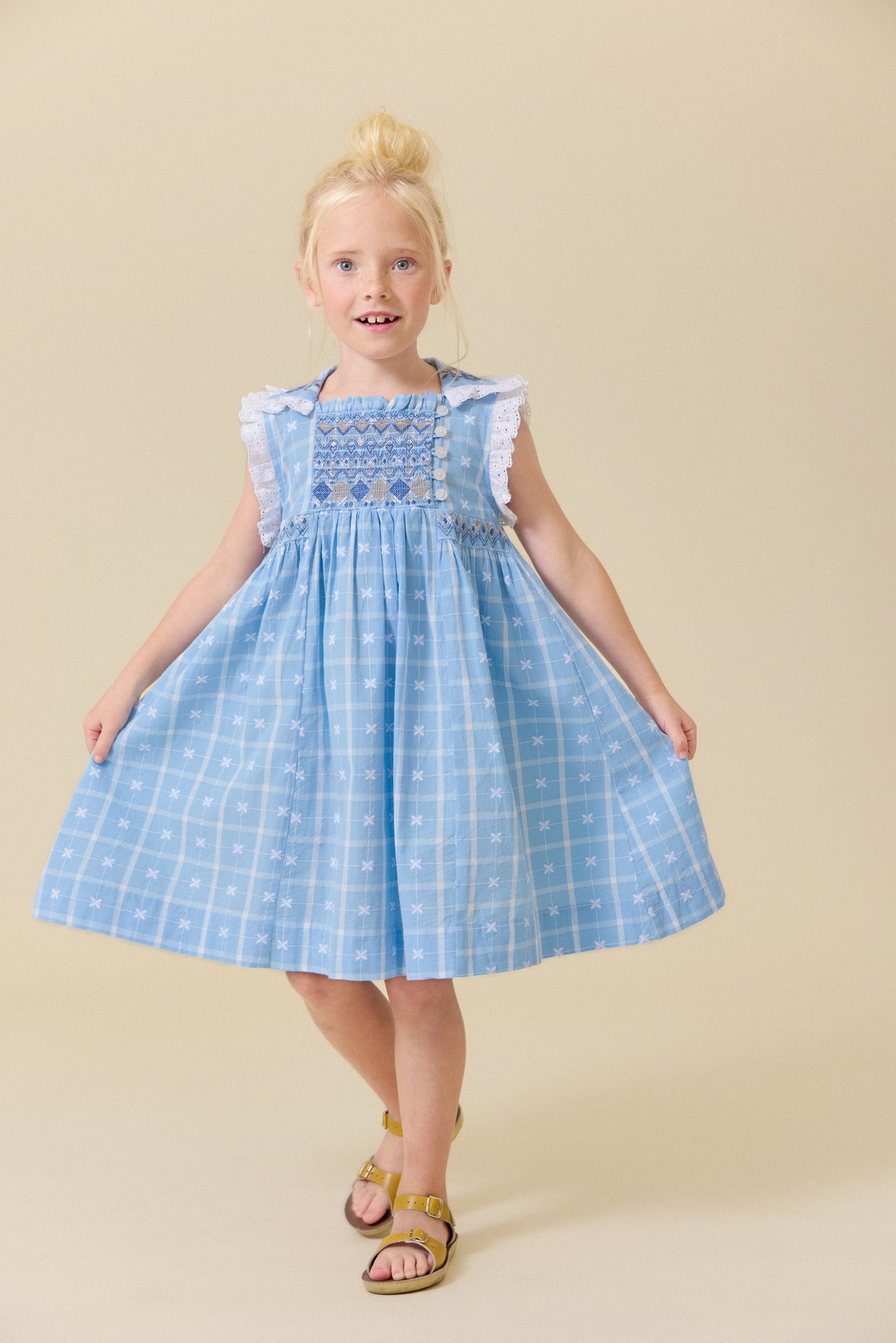 [Lali Kids] Isla Dress - Vintage Blue Plaid