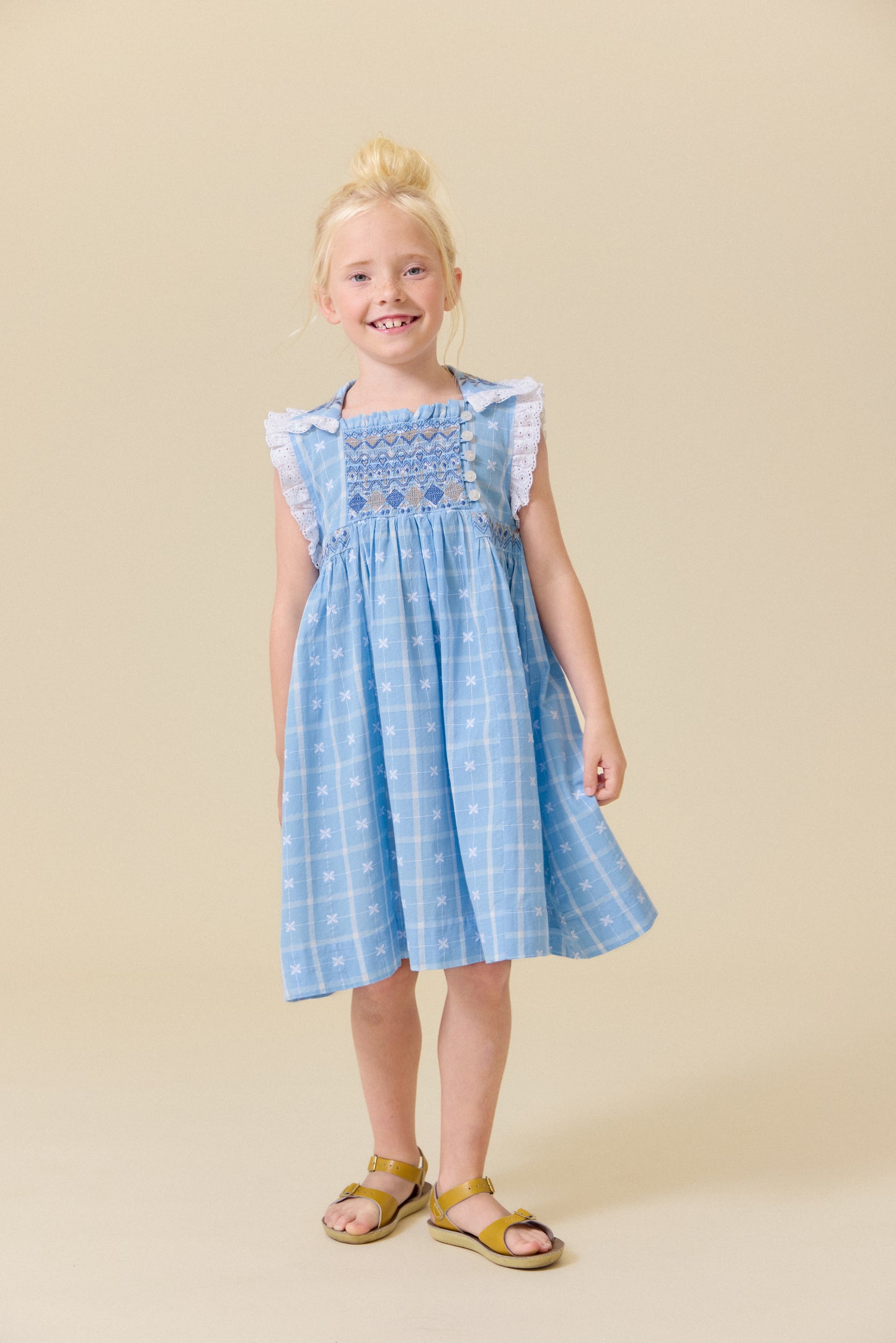 [Lali Kids] Isla Dress - Vintage Blue Plaid