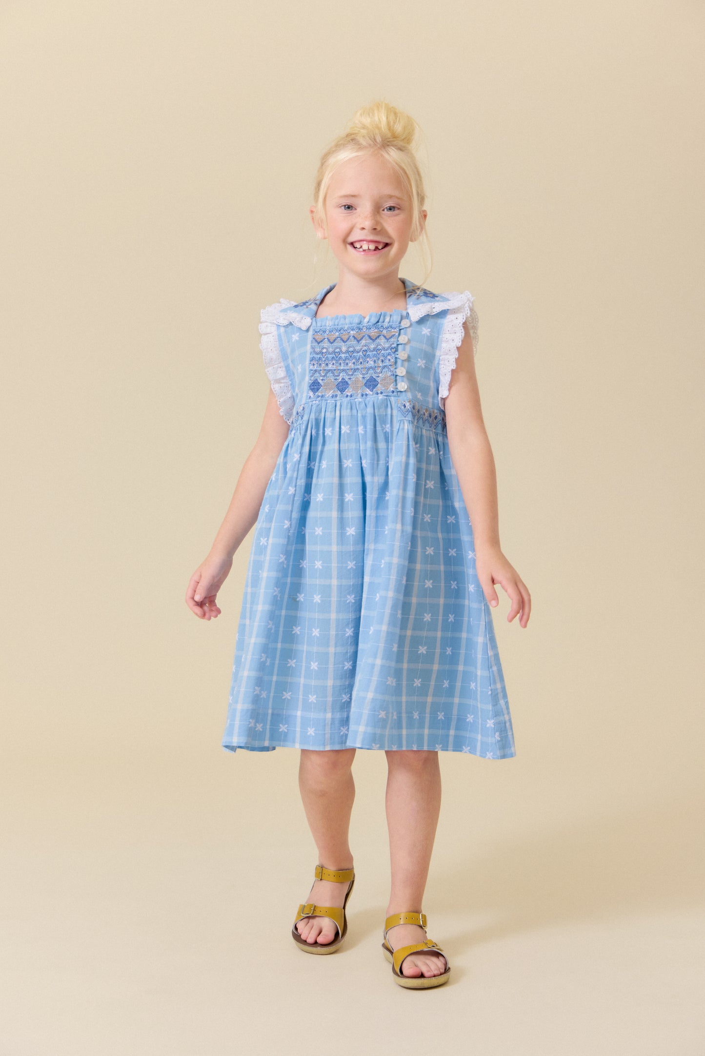 [Lali Kids] Isla Dress - Vintage Blue Plaid