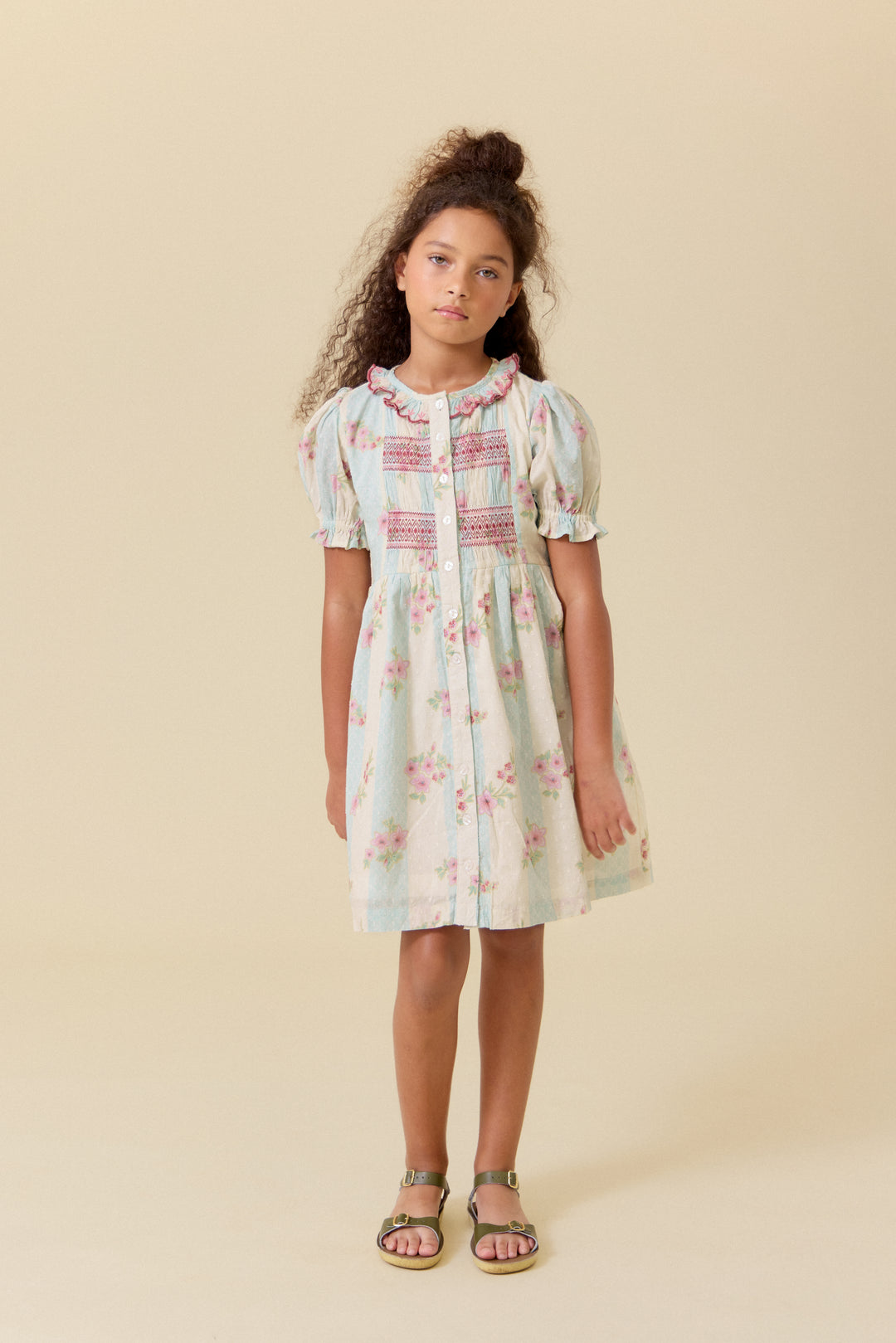 [Lali Kids] Ivy Dress - Minty Stripe Print