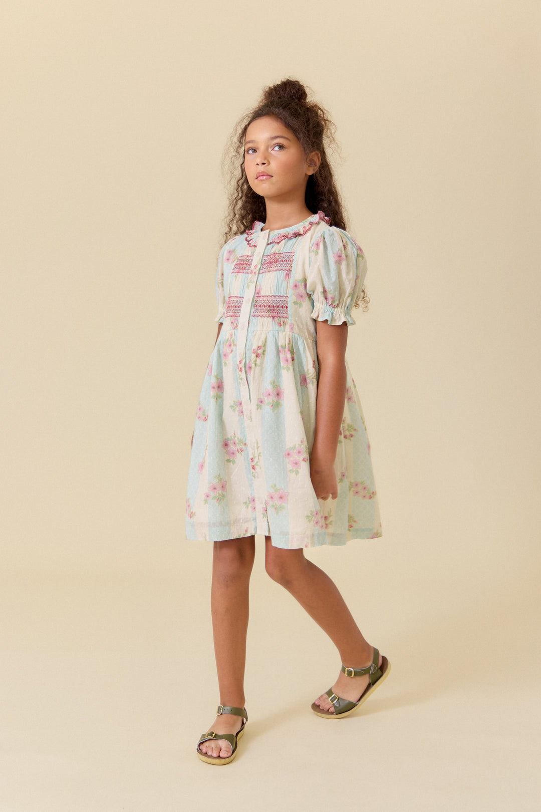 [Lali Kids] Ivy Dress - Minty Stripe Print