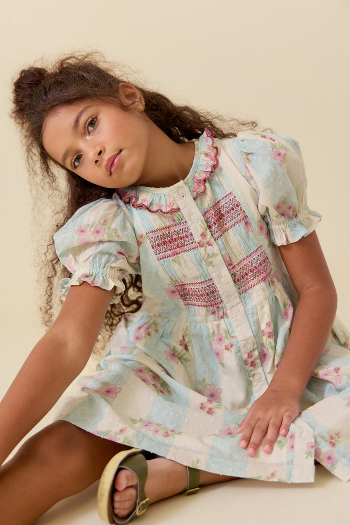 [Lali Kids] Ivy Dress - Minty Stripe Print