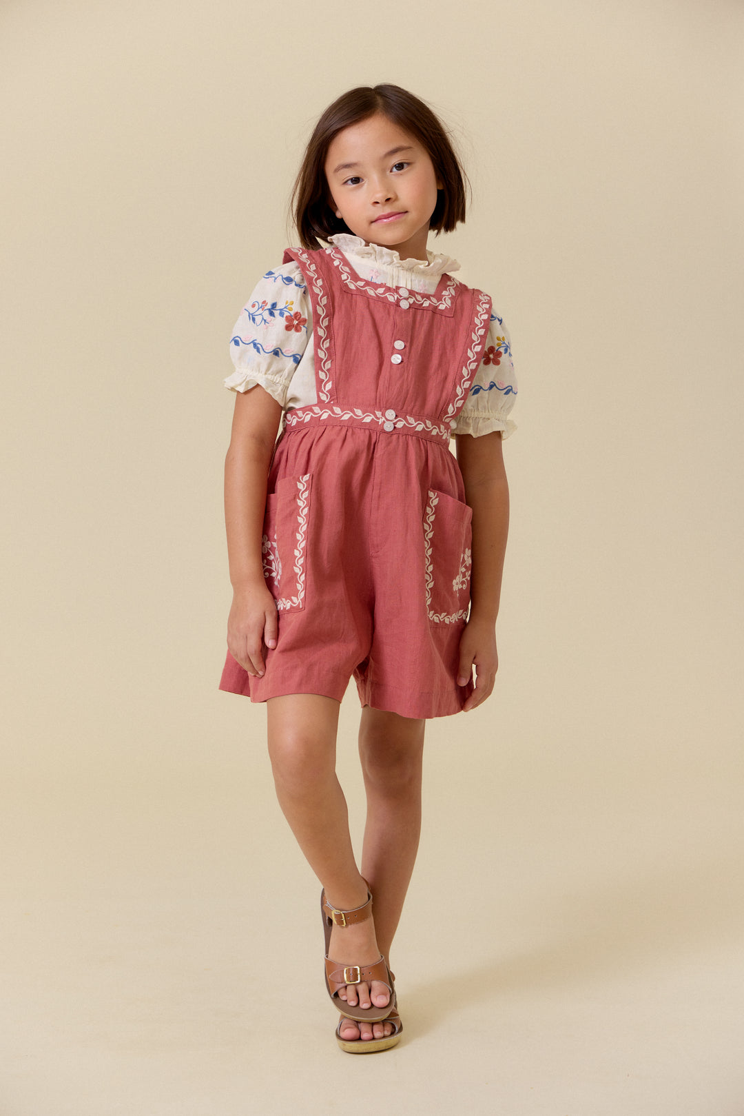 [Lali Kids] Clara romper - Brick Red
