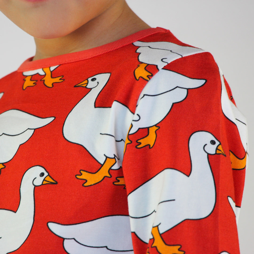 [Smafolk] Long Sleeved Top With Geese- Grenadine