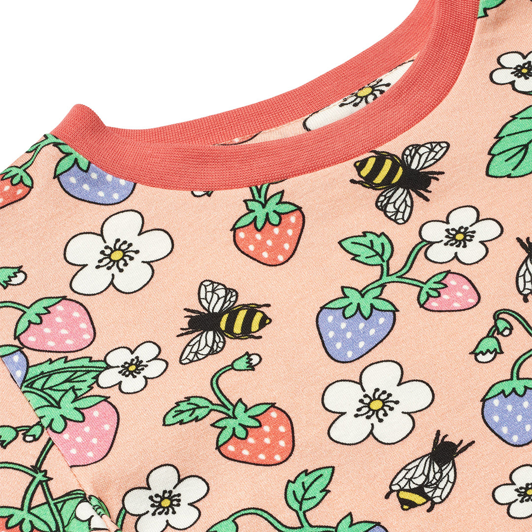 [Smafolk] Long Sleeved Top With Strawberries - Blossom