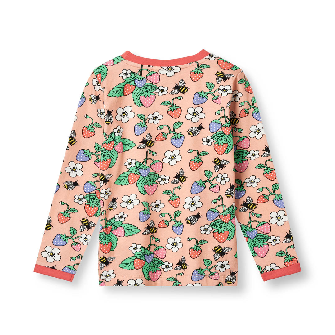 [Smafolk] Long Sleeved Top With Strawberries - Blossom