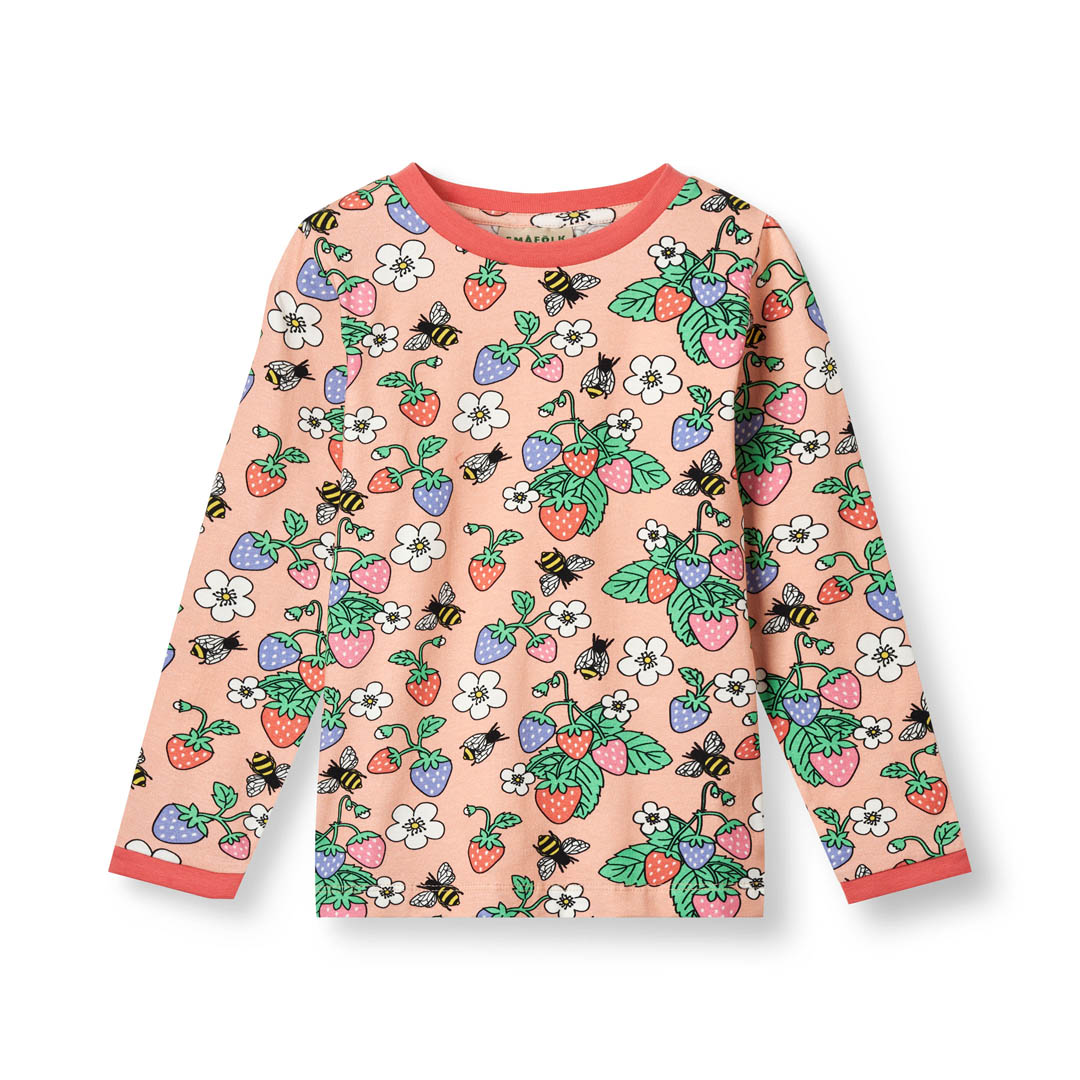 [Smafolk] Long Sleeved Top With Strawberries - Blossom