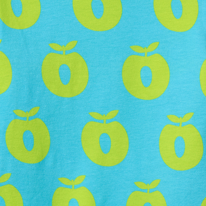 [Smafolk] Long Sleeved Baby Body with Apples - Blue Atoll