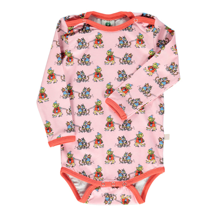 [Smafolk] Long Sleeved Top Baby Body with Schlitten - Icy Pink