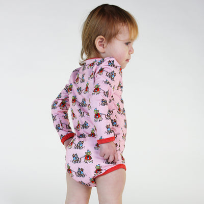 [Smafolk] Long Sleeved Top Baby Body with Schlitten - Icy Pink