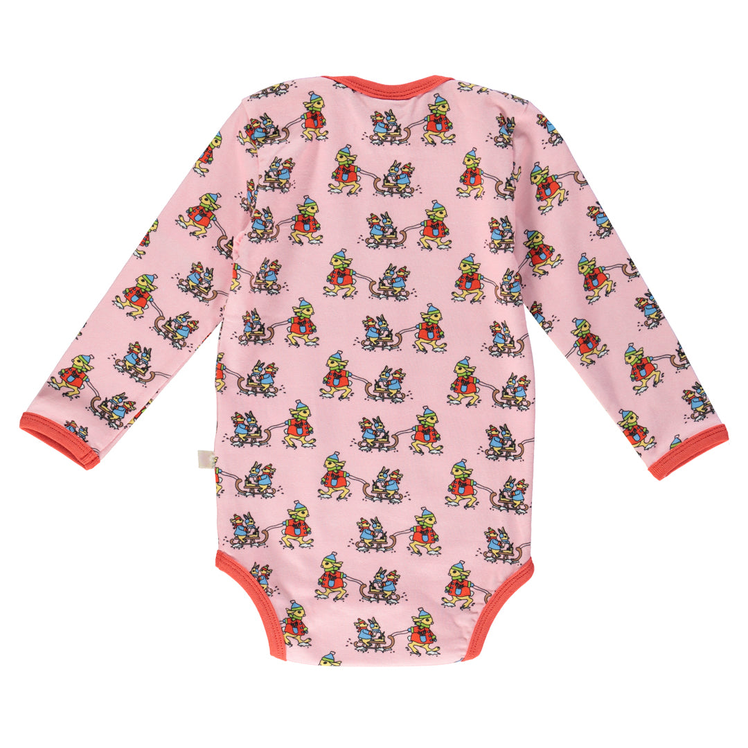 [Smafolk] Long Sleeved Top Baby Body with Schlitten - Icy Pink