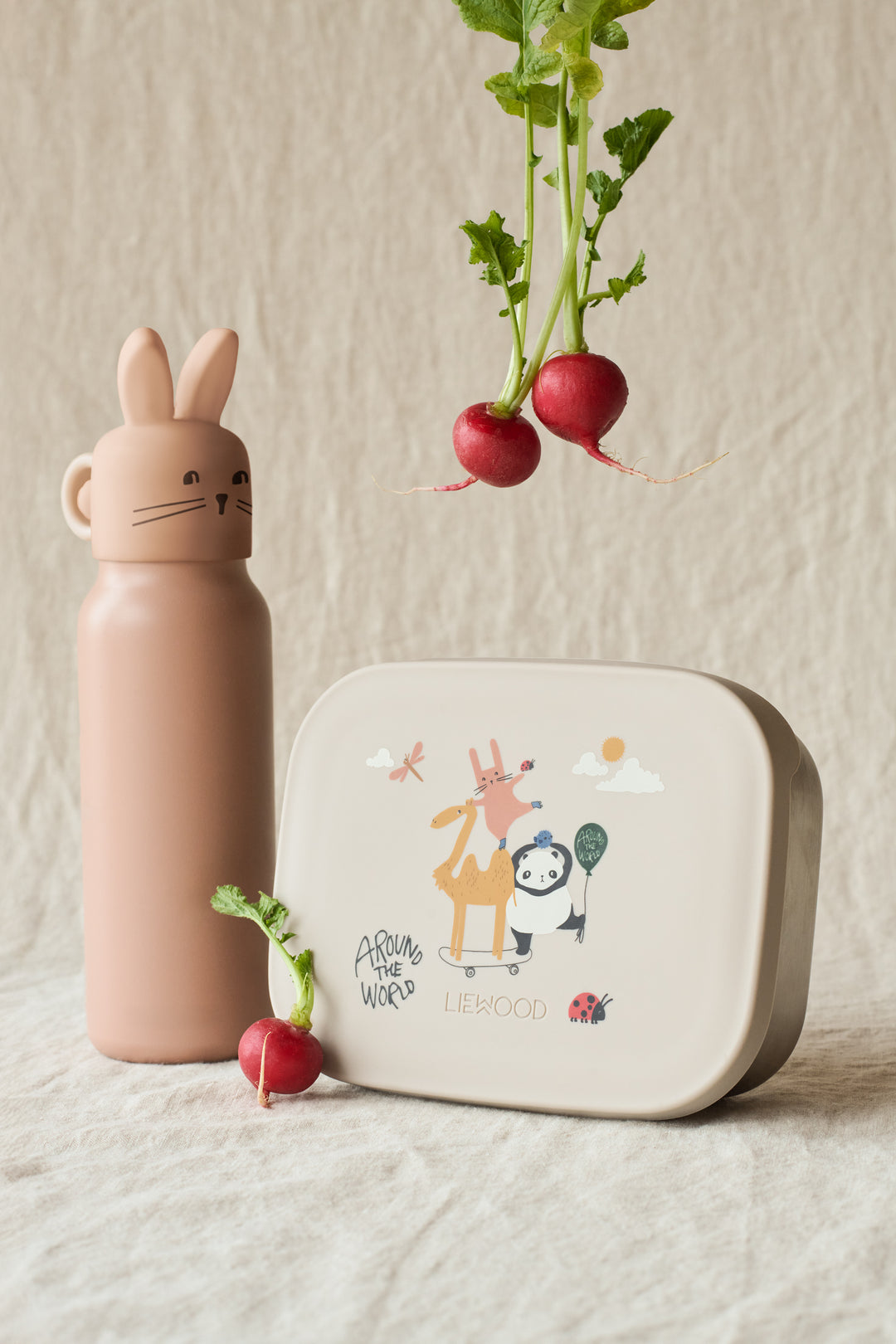 [Liewood ] Falk Water Bottle w Rabbit Lid 350 ml- Pale Tuscany