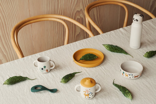 [Liewood] Vivi Printed Tableware Set - Around The World / Sandy