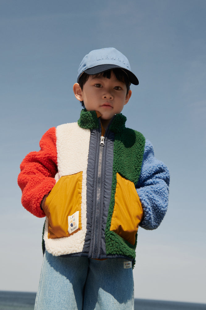 [Liewood] Noam Pile Jacket - Garden green multi mix