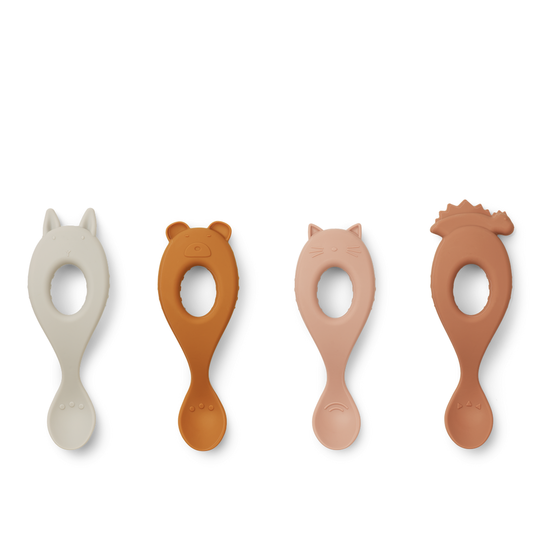[Liewood] Liva Silicone Spoon 4-Pack - Rose Mix