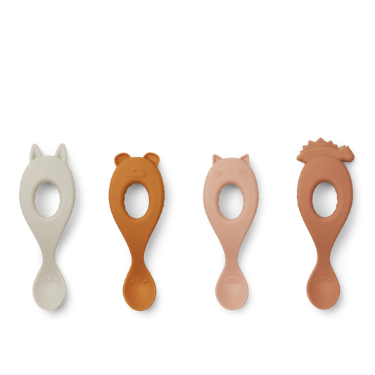[Liewood] Liva Silicone Spoon 4-Pack - Rose Mix