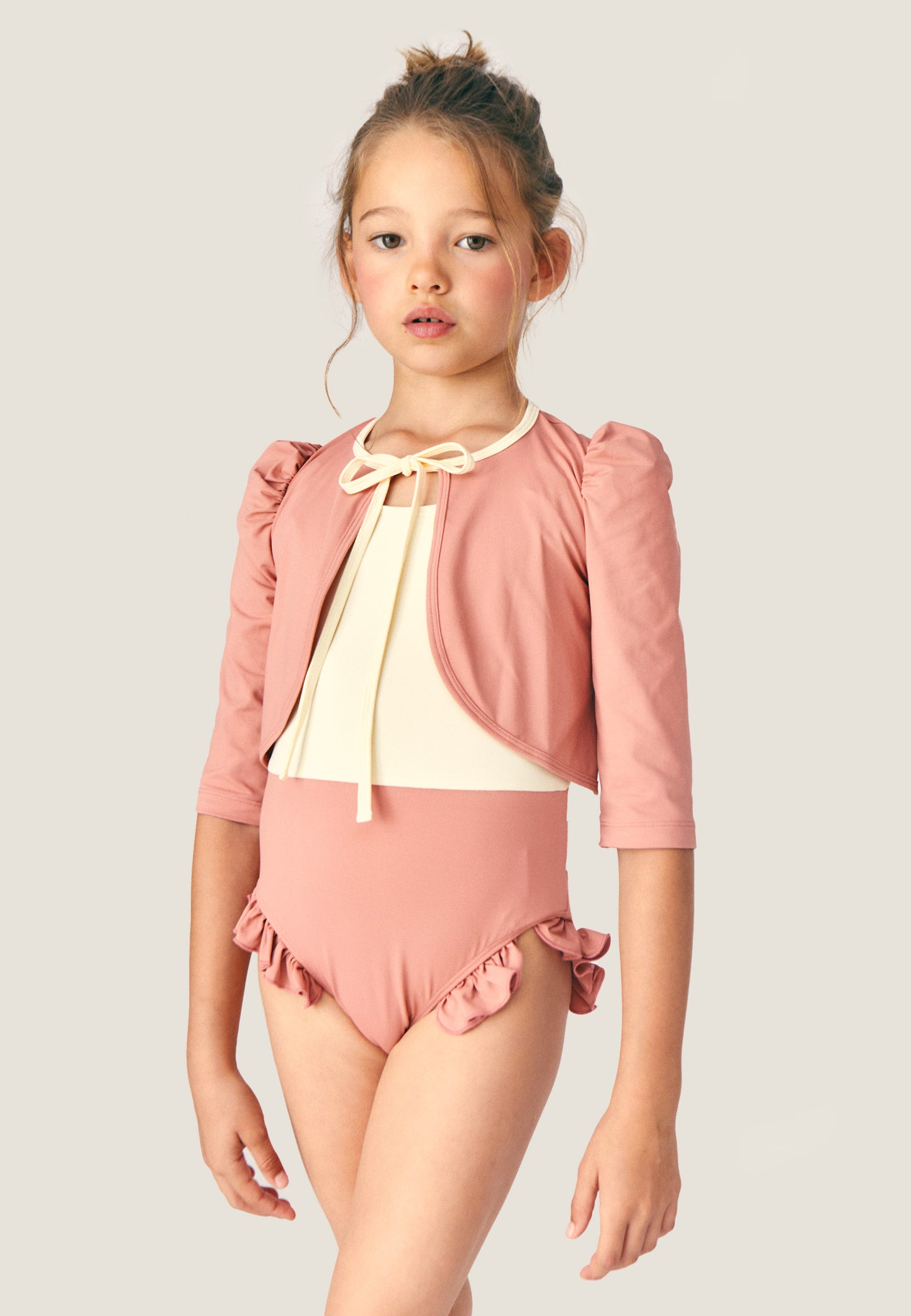 [Mipounet]Noelie Cardigan - Ecru/Terracota