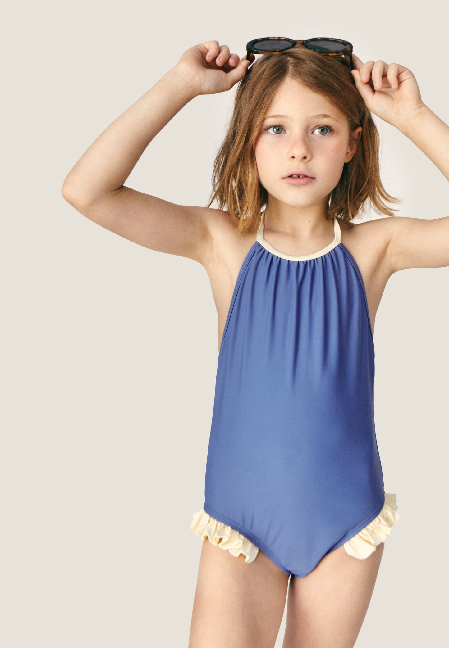[Mipounet]Chiara Swimwear - Ecru/Blue