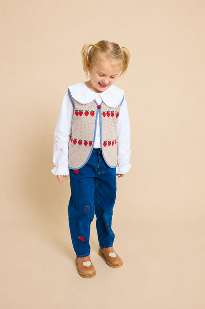 [Floss]Louise Vest- Warm Cotton Berry