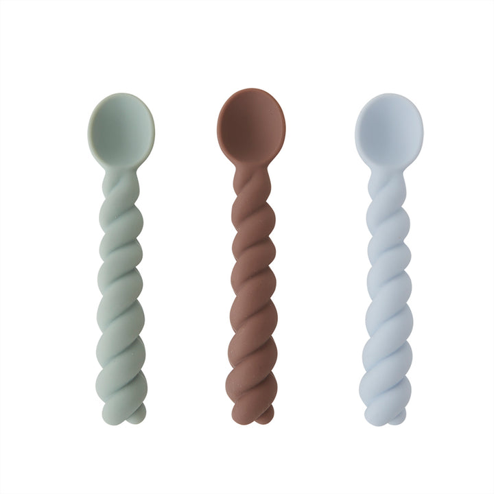 [OYOY] Mellow Spoon Pack of 3 - Dusty Blue/Taupe/Pale Mint