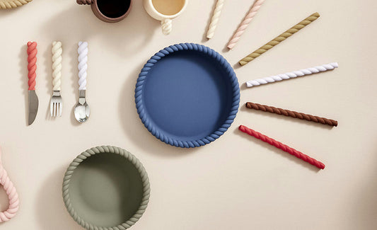[OYOY] Mellow Plate & Bowl - Blue / Olive