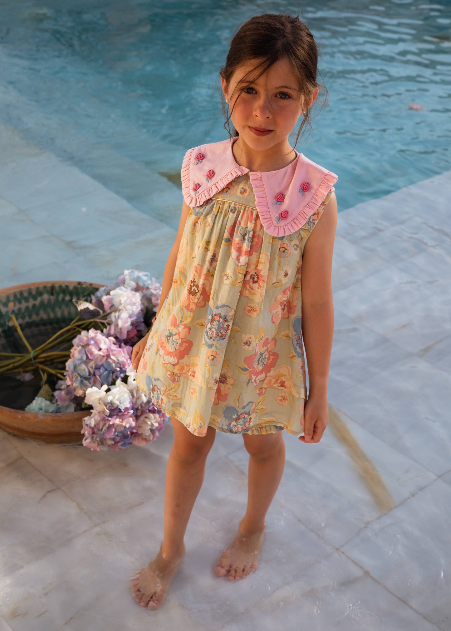 [Bachaa] Ice Flow Blouse & Short Set - Watercolor print