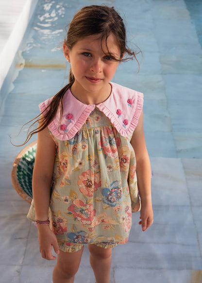 [Bachaa] Ice Flow Blouse & Short Set - Watercolor print