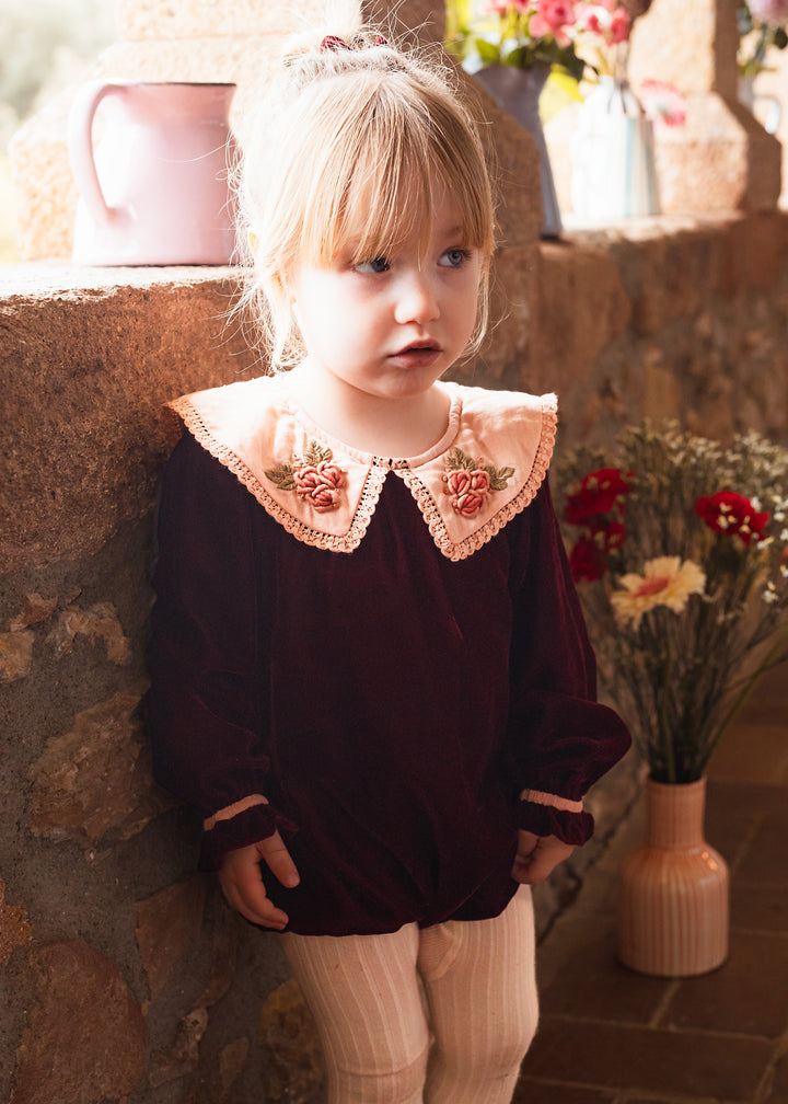 [Bachaa] Angel Romper - Burgundy
