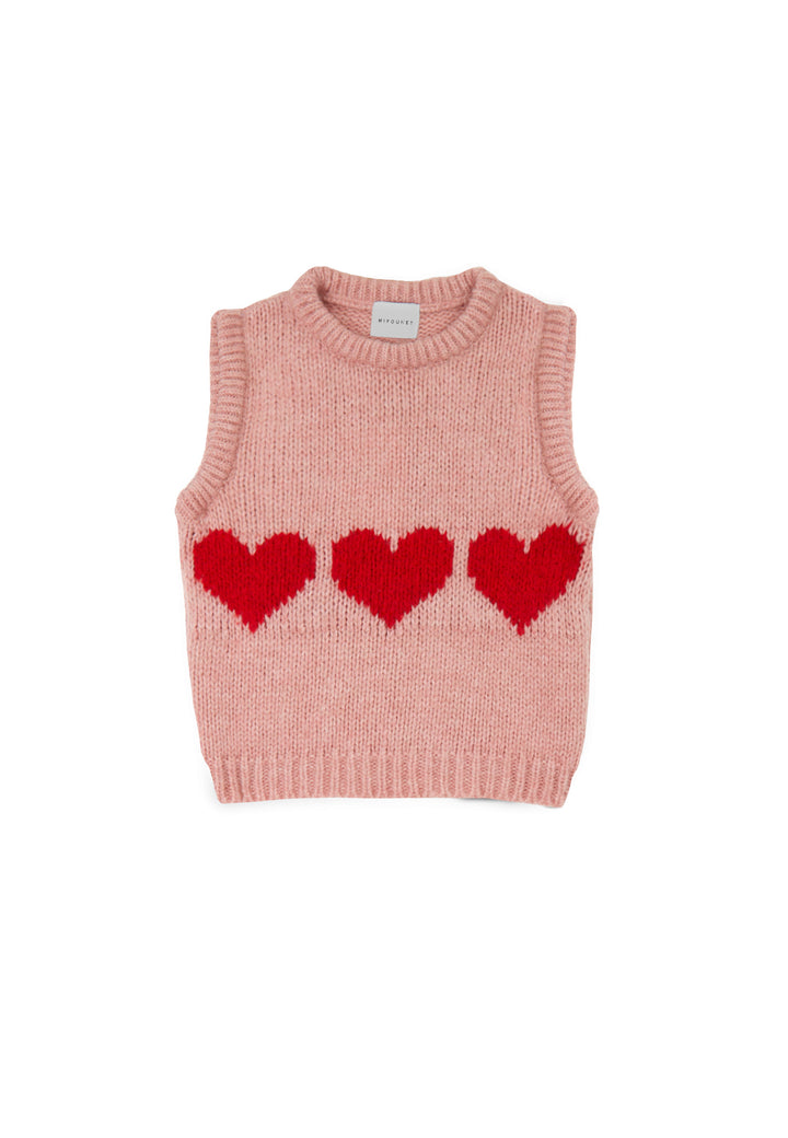 [Mipounet] Petra Heart Waistcoat - Pink/Red