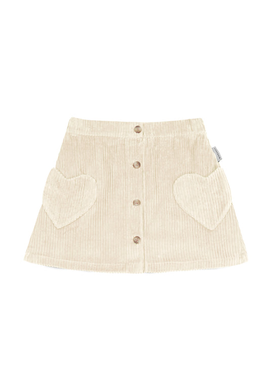 [Mipounet] Cuore Corduroy Skirt - Ecru