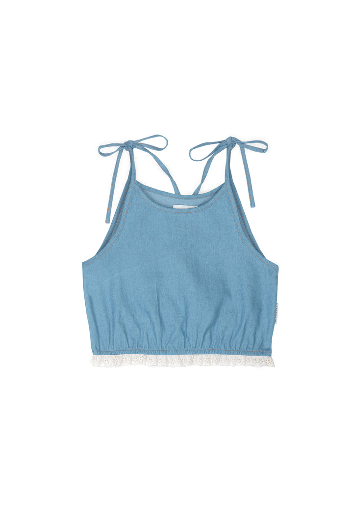 [Coming soon] [Mipounet] Aroa Denim Top - Light Blue