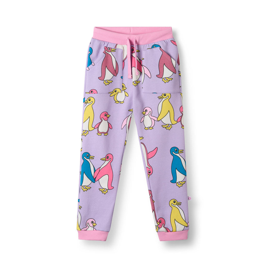 [Smafolk] Macoun Sweatpants With Penguins - Heather Purple