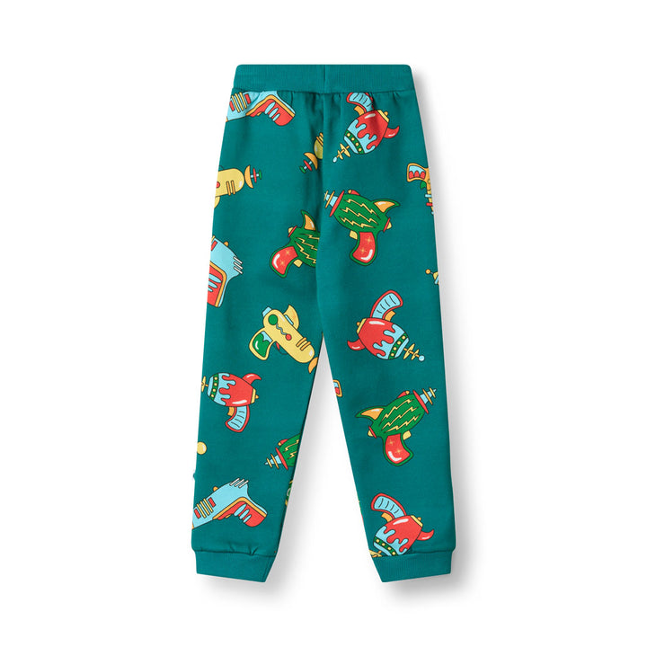 [Smafolk] Macoun Sweatpants Space Blasters- Petroleum Green