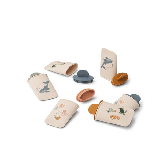 [Liewood] Malik Printed Mini Ice Pops 6-Pack -  Sea Creature / Sandy