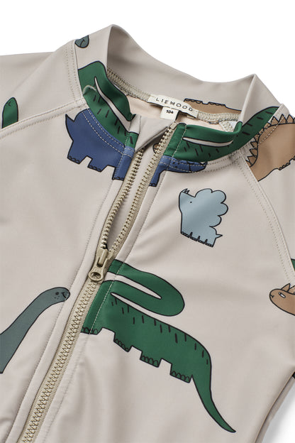[Liewood] Max Swim Jumpsuit - Dinosaurs / Mist