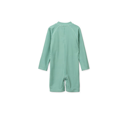 [Liewood] Max Stripe LS Swim Jumpsuit - Bright Garden / Creme De La Creme