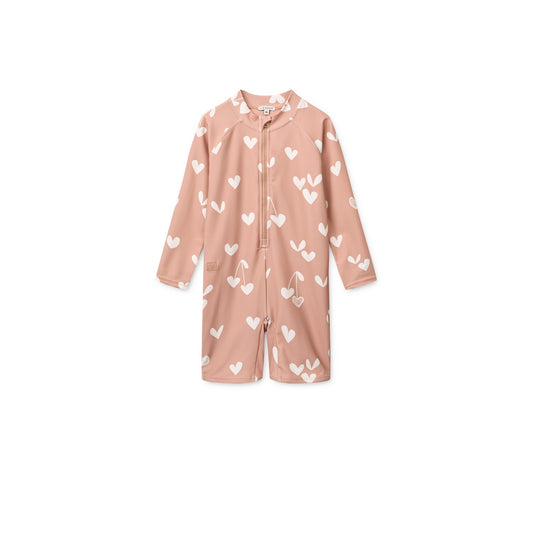 [Liewood] Max Stripe LS Swim Jumpsuit - Sweethearts / Pale