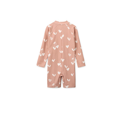 [Liewood] Max Stripe LS Swim Jumpsuit - Sweethearts / Pale