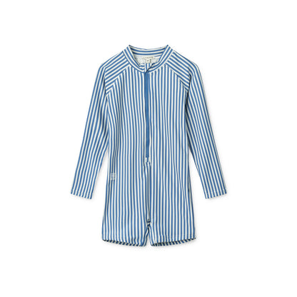 [Liewood] Max Stripe Longsleeve Swim Jumpsuit - Riverside