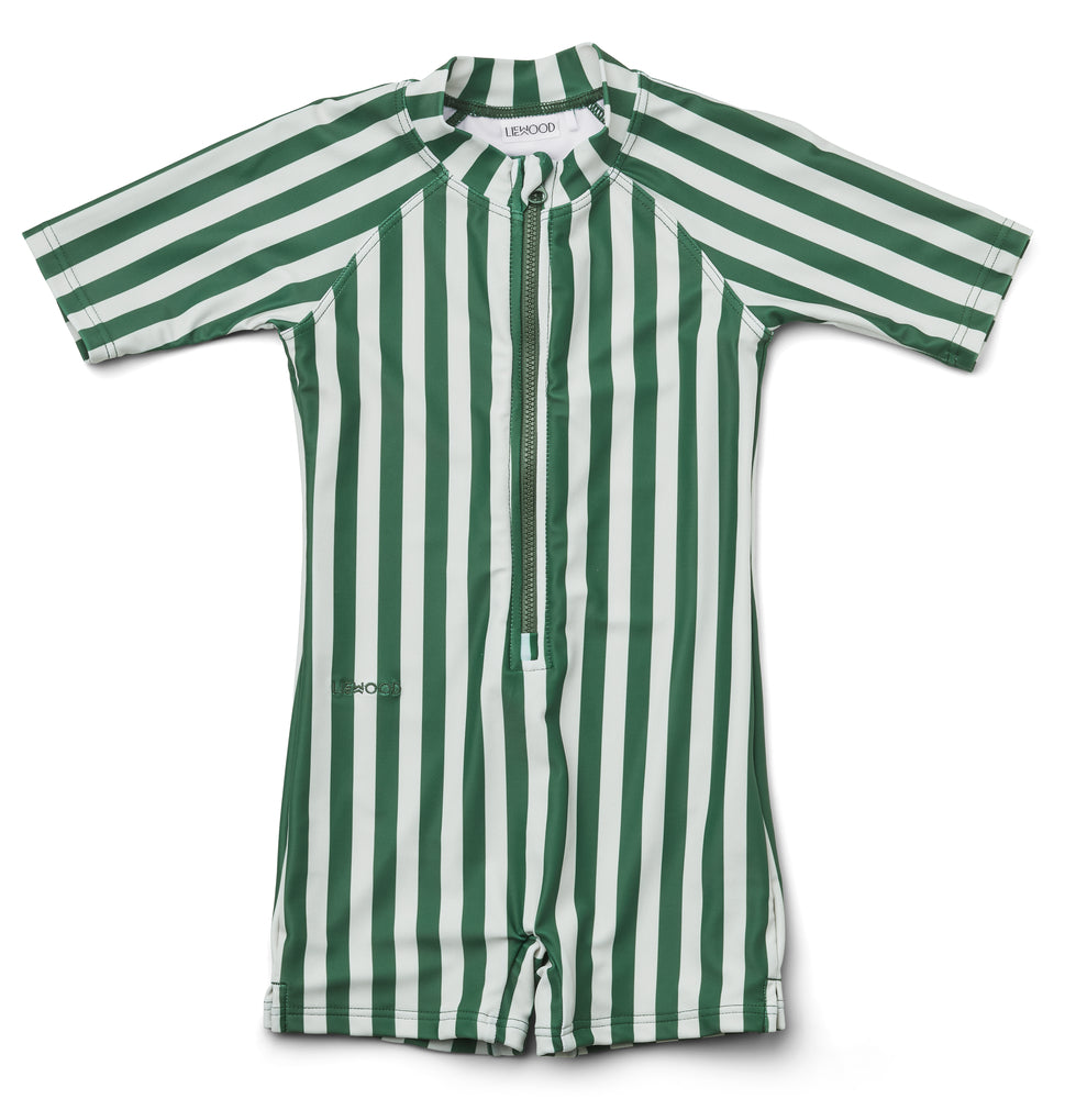 [Liewood] Max Swim Jumpsuit Stripe Garden Green/Sandy