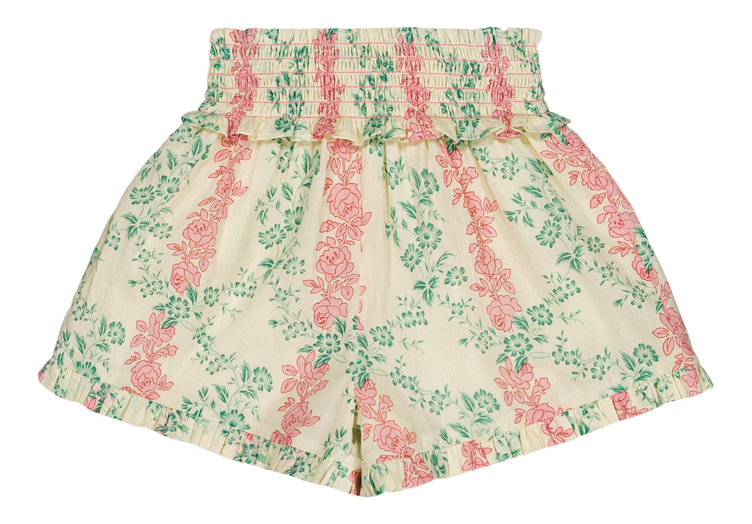 [Bachaa] Mellow Yellow Blouse & Short Set - Arabesque print