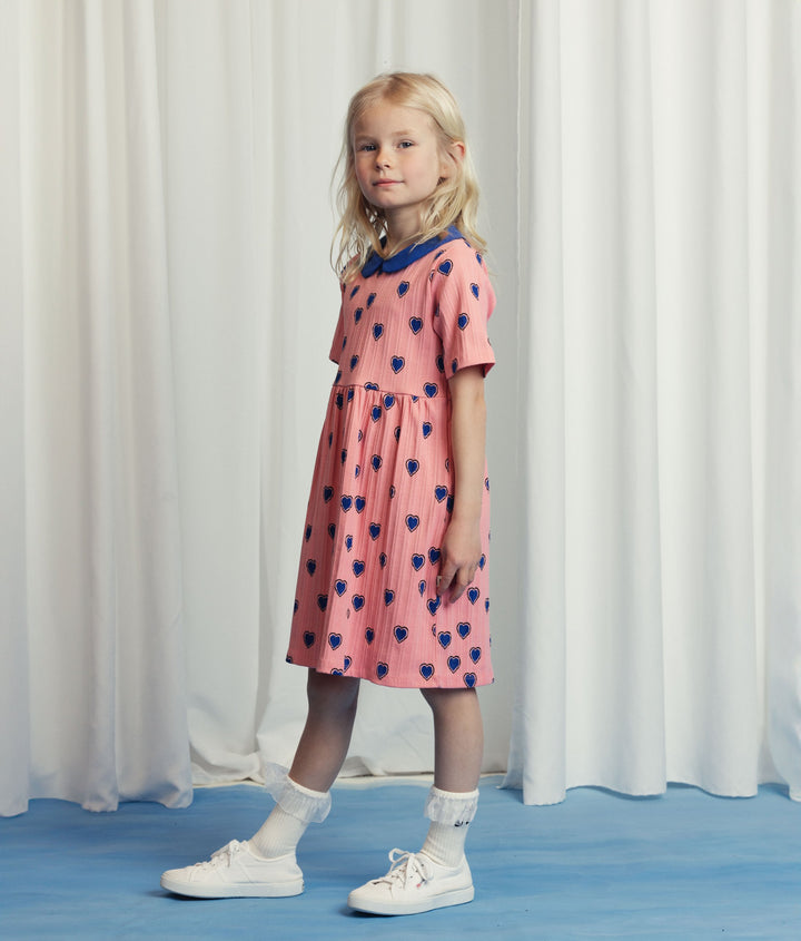 [Mini Rodini] Outlined Hearts Aop Ss Dress - Pink