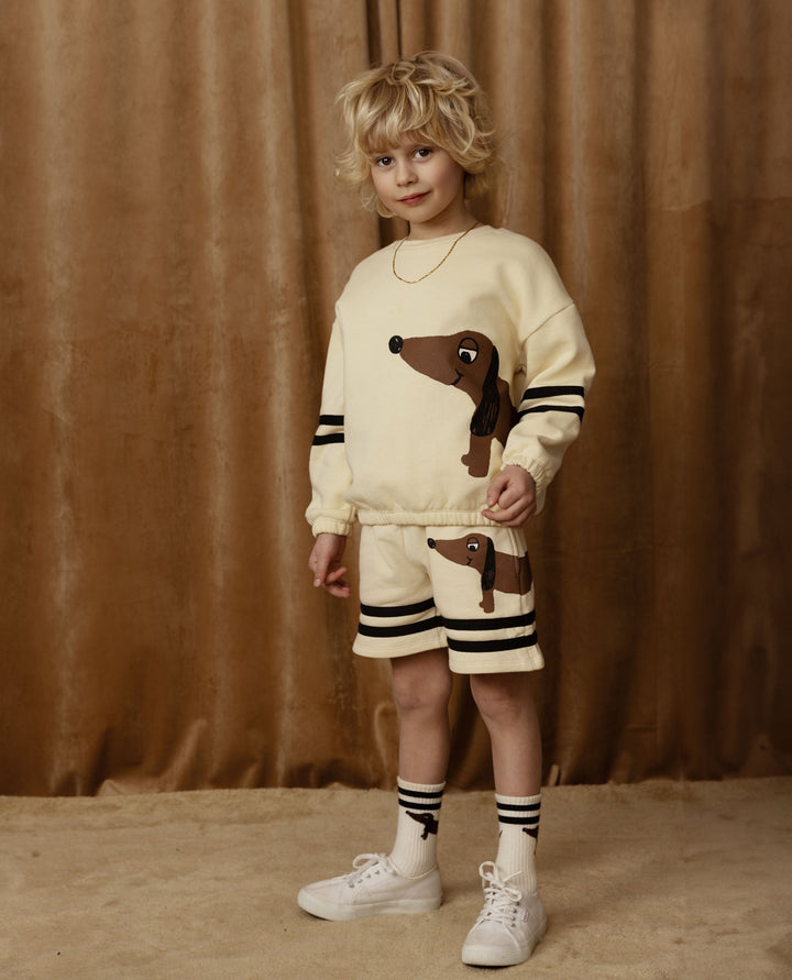 [Mini Rodini] Dog Stripes Sweatshirt  - Beige